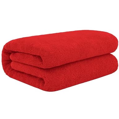 Cotton Paradise 100% Cotton 40x80 Oversized Bath Sheet, Extra Large Turkish Bath Towels for Bathroom, Red Bathsheet - Image 3