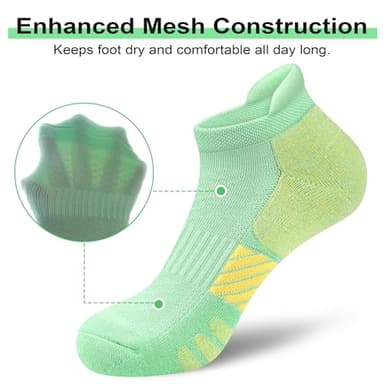 WISVOOO 6 Pairs Ankle Socks Women Anti-blister Breathable Running Athletic Cushioned Socks - Image 3