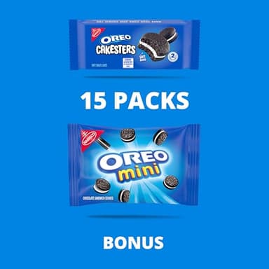 OREO Cakesters Soft Snack Cakes, 3 - 5 Count Packs (15 Total Snack Packs) + Bonus OREO Mini Cookie Snack Pack - Image 4