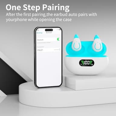 Clip On Earbuds,True Wireless Bluetooth 5.3 Lightweight Comfort Bone Conduction Open Ear Headphones with LED Digital Display Charging Case Sport Built-in Mic IPX7 Waterproof for Running Fitness, Blue - Image 5