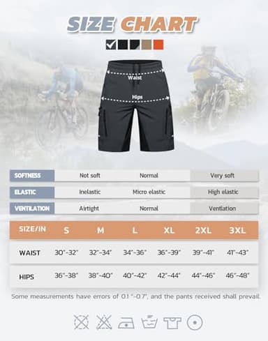 Ally Men's Mountain Bike Shorts 4D Padded Lightweight Loose-fit with Zipper Pockets for Biking Cycling Bicycle Riding Biker (Attached-pad DK Grey, X-Large) - Image 6