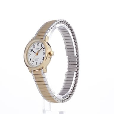 Timex Women's Easy Reader 25mm Watch – Two-Tone Case White Dial with Extra-Long Two-Tone Expansion Band - Image 2