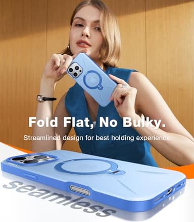 TORRAS 360° Spin Magnetic Stand for iPhone 16 Pro Max Case, Fit for MagSafe, Military Grade Protective Case for iPhone 16 Pro Max Phone Case Ostand with Kickstand Rotatable, Sapphire Blue, 6.9 inch - Image 6