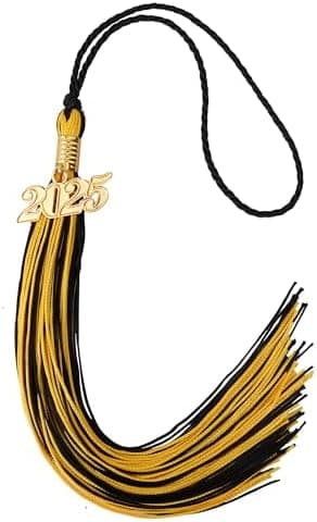 2025 Tassel Graduation, Tassels for Graduation Cap 2025, Black Gold Tassel Cap Decorations with Gold Charms Memorial Cords Graduate Hat Ceremonies Accessories for Class of School Grad Souvenir Gifts - Image 3