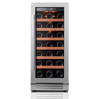 Ca'Lefort 15 Inch Wine Fridge, 33 Bottle Wine Cooler Refrigerator, 40-65°F Wine Refrigerator Glass Door, 3 LED Wine Fridge, Built-in or Freestanding Wine Fridge for Home/Bar/Kitchen (3.0 cu.ft) - Image 1