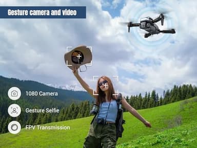 Drone with Camera 4k HD FPV Foldable Drone for Beginners, Quadcopter with Voice Gesture Control, One Key Take Off/Land, Optical Flow Positioning, 360° Flip, Waypoint Fly,2 Batteries - Image 7