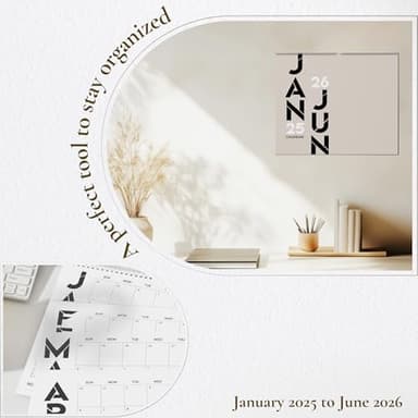 Paper Play Horizontal Wall Calendar 2025-2026, 18 Months Hanging Calendar (January 2025 to June 2026) Modern Design with Notes Section 11x13.5 Inches - Image 5