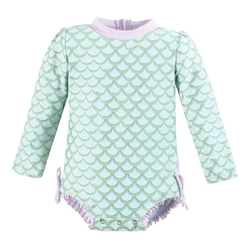 Hudson Baby Unisex Baby Rashguard Baby and Toddler Swimsuit, Mermaid, 3-6 Months - Image 1