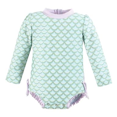 Hudson Baby Unisex Baby Rashguard Baby and Toddler Swimsuit, Mermaid, 3-6 Months - Image 1