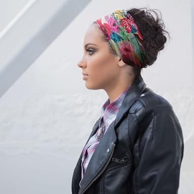 Karma Strawberry Lemonade Headband for Women - Wide - Fabric Headband and Stretchy Hair Scarf - Light Blue and Yellow - Image 4