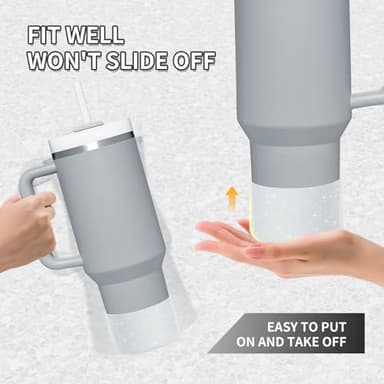 WUQID Protective Bling Silicone Boot Sleeve, Compatible with Stanley Tumbler 20-40oz & Hydro Flask Bottle 12oz-24oz, Glitter Reduces Dents Sleeve Cover for More Bottles/Tumblers Bottom of 2.83-2.95in - Image 7