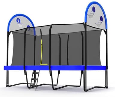 Zupapa 1500LBS Weight Capacity Rectangle Trampoline 10x17FT 9X15FT 8X14FT Outdoor Square Gymnastics Trampolines with Basketball Hoops for Kids Adults Long Large Big Rectangular Tumbling Trampolin - Image 1