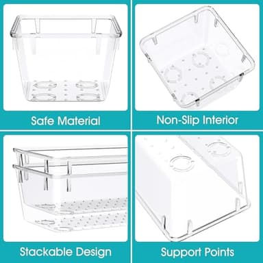 StorMiracle 28 PCS Clear Plastic Drawer Organizers Set, 4 Size Desk Drawer Organizer Trays for Makeup, Jewelry, Kitchen Utensils, Gadgets and Office Accessories - Image 3