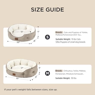 Bedsure Dog Beds for Small Dogs - Round Cat Beds for Indoor Cats, Washable Pet Bed for Puppy and Kitten with Slip-Resistant Bottom, 20 Inches, Camel - Image 6