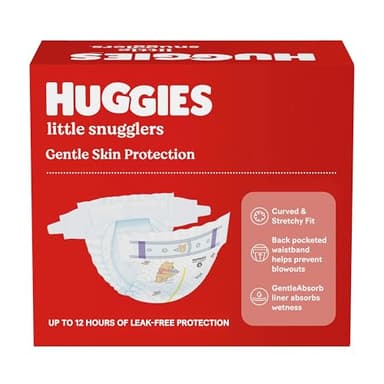 Huggies Little Snugglers Baby Diapers, Size 1 (8-14 lbs), 84 Ct, Newborn Diapers - Image 12
