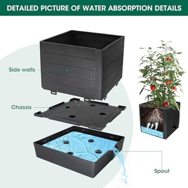 MQFORU Raised Garden Bed Planter Boxes with Trellis, 57" Self-Watering Tomato Planter Boxes with Trellis for Climbing Vegetable and Plants, Tomato Cage for Indoor Outdoor Use - Image 3