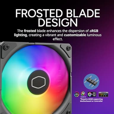 Cooler Master Hyper 212 Pro aRGB CPU Air Cooler, SickleFlow Edge 120 PWM Fan, Composite 4 Copper Heat Pipes, 152mm Tall, Sleek Top Cover, AMD Ryzen AM5|AM4, Intel LGA 1851|1700 Brackets - Image 7