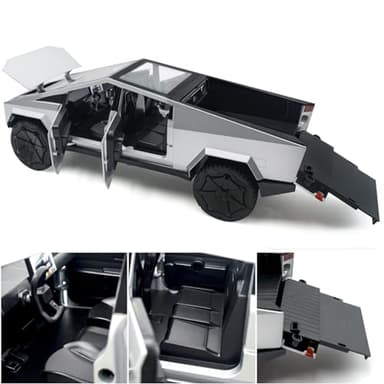 Truck Toy Model: 1/32 Diecast Metal Toy Trucks with Lights and Sounds, Mini Vehicles Toys for Boys, Ages 3 and Up (Silver) - Image 4