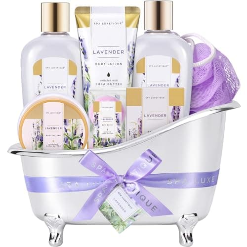 Spa Gifts for Women - Spa Luxetique Bath Baskets for Women, 8 Pcs Lavender Bath Sets with Bubble Bath, Lotion, Birthday Sets, Mothers Day Gifts for Mom - Image 1