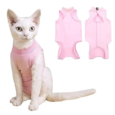 Cat Recovery Suit Cat Surgery Recovery Suit, Breathable Skin Anti Licking Suit,Skin Diseases Protection Collar Alternative Pet Body Suit for Puppy Kitten Neutered,Abdominal Wound Skin Damage,Weaning - Image 1