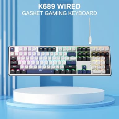Redragon K689 Wired Gasket RGB Gaming Keyboard, 108 Keys Mechanical Keyboard w/Extra 4 Hotkeys, Upgraded Hot-swappable Socket, 3-Layer Noise Dampening, Mixed Color Keycaps, Custom Linear Switch - Image 7