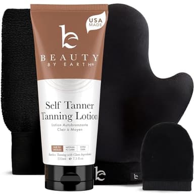 Self Tanner with Tanning Mitt - USA Made Sunless Self Tanning Lotion with Organic Ingredients - Image 1