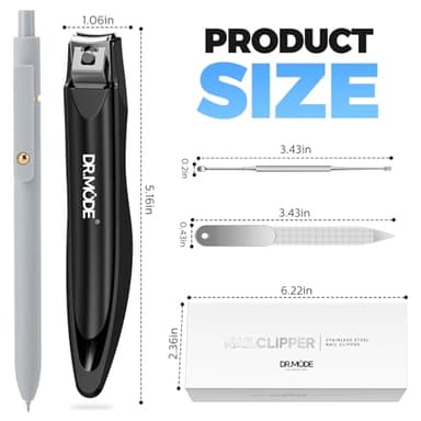 DRMODE Nail Clippers for Men with Catcher, Anti Splash Self-Collecting Finger Nail Clippers Adult with Ergonomics Long Handle, Heavy Duty Mess Free Toenail Clippers Nail Cutter Unique Gifts for Women - Image 8