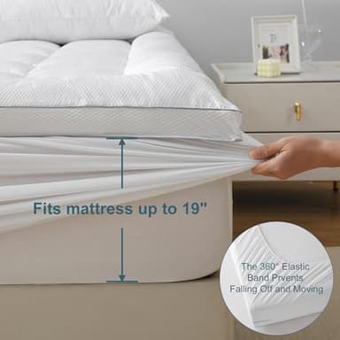 UNILIBRA Twin Size Mattress Pad Pillow Top Mattress Cover Padded with Down Alternative Filling Quilted Fitted Mattress Protector Streches up 8-19" Deep Pocket Cooling Mattress Topper - Image 4