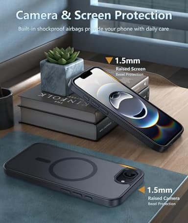 FNTCASE for iPhone 16e Phone Case: for iPhone 16E Case 2025 Magnetic Matte Textured Silicone Shockproof Military Grade Drop Protection Cell Phone Cover | Slim Rugged Anti-Slip Protective Bumper - Image 7