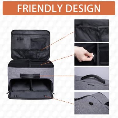 MAQTOIZ Golf Trunk Organizer 2 Layer, Car with Ventilated Compartment for Pair Shoes, Storage Locker Accessories, Balls, Tees, Clothes, Gloves, Gifts Men Grey - Image 6