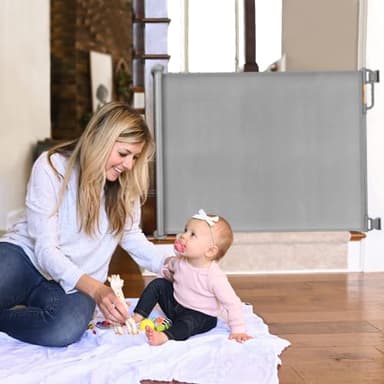 Momcozy Retractable Baby Gate, 33" Tall, Extends up to 55" Wide, Child Safety Baby Gates for Stairs, Doorways, Hallways, Indoor, Outdoor - Image 8