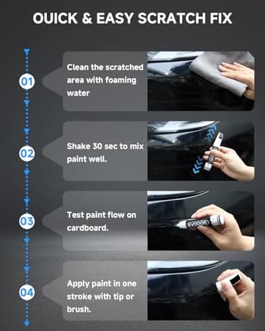 EVOOOR YZ/Z1/M6887 Oxford White Touch Up Paint for Ford – Exact Match 2 in 1 Paint Pen for Chips and Nicks Repair - Image 5