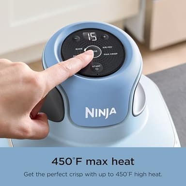 Ninja Crispi 4-in-1 Portable Glass Air Fryer Cooking System, 4QT & 6Cup Glass Containers with Storage Lids, Easy Meals, Microwave, Freezer & Dishwasher Safe, Air Fry, Bake, & More, Periwinkle, FN101PL - Image 9