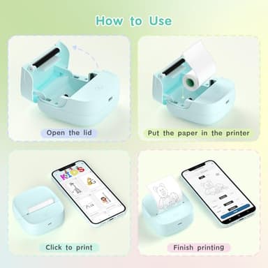 Gloryang JD-23 Sticker Printer, Mini Portable Thermal Printer Print Pod, Inkless Bluetooth Label Maker Machine for DIY Crafts, Journaling, Office & Home Use, Includes 2 Rolls Sticker Paper - Image 9