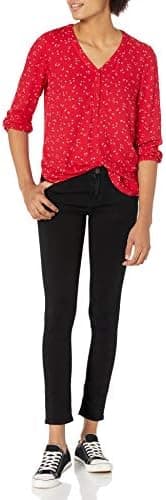 Amazon Essentials womens 3/4 Sleeve Button Popover Shirt, Loose-Fit V-Neck Blouse - Image 5