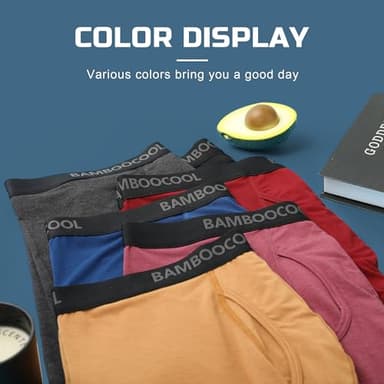 BAMBOO COOL Men's Underwear Breathable Boxer Briefs with Fly Moisture-Wicking Lightweight Underwear - Image 6
