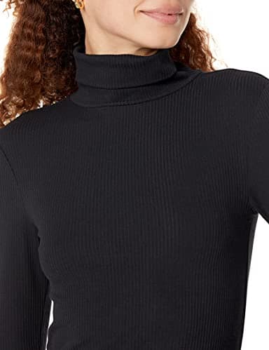 Amazon Essentials Women's Slim-Fit Layering Long Sleeve Knit Rib Turtleneck Top (Available in Plus Size), Pack of 2, Black, XX-Large - Image 4