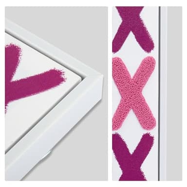 ArtbyHannah Pink Canvas Wall Decor, 3D Textured Wedding Wall Art for Unique New Home Living Room, Bedroom Decor with XOXO Embroidered (12x12 Inch) - Image 7