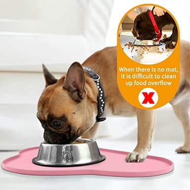 Ptlom Silicone Pet Placemat for Dogs and Cats, Non-Slip Waterproof Dog Feeding Bowl Mats for Food and Water, Small Medium Large Pet Puppy Tray Mat Prevent Residues from Spilling onto The Floor, Pink - Image 3