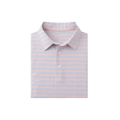 Rouen Mens Polo Shirts Short Sleeve Stripe Dry Fit Performance Moisture Wicking Casual Collared Golf Shirts for Men - Image 1