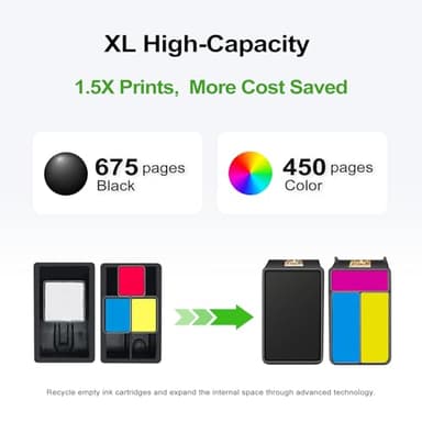 63XL Ink Cartridges Replacement for HP 63 XL (Black 2-Pack) Work with HP63 3830 4650 4652 4655 5200 5252 5255 5258 4520 4512 1112 2132 3630 3632 3631 2130 4510 4654 Printers 2 BK - Image 4