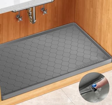Winisok Silicone Under Sink Mat 37" x 19", kitchen Essentials and Gadgets, Shelf liner and Cabinet Protector, Home Organizers and Storage, Waterproof Bathroom Tray - Image 1