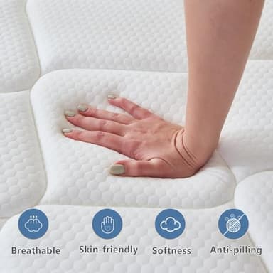 Selene Bedding Full Size Mattresses, 10 Inch Mattress Full with Pocket Spring and Memory Foam for Pressure Relief, Motion Isolation, Edge Support, Medium Firm Mattress in a Box, CertiPUR-US, Grey - Image 2