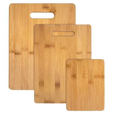 Totally Bamboo 3-Piece Bamboo Cutting Board Set – Reversible Kitchen Boards for Chopping, Cheese & Serving | Durable, Eco-Friendly Wood Cutting Boards - Image 1