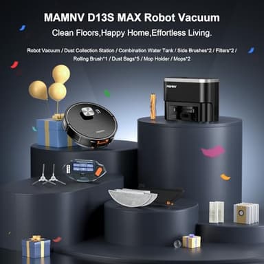 MAMNV Robot Vacuum and Mop, 11500 Pa Suction, 3-in-1 Robotic Vacuum with Smart LiDAR Navigation, 70 Day Self-Emptying,160 Min Runtime,App/Alexa/Voice Control, Ideal for Pet Hair, Carpet & Hard Floor - Image 9