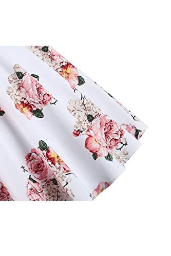 Topdress Women's Vintage Polka Audrey Dress 1950s Halter Retro Cocktail Dress Pink Flower XL - Image 7