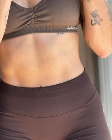 AUROLA Influence Collection Workout Shorts for Women,No Roll Up New Scrunch SeamlessGym Short-3.5" Inseam, Coffee, XL - Image 7