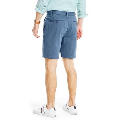 Nautica Men's Classic Fit Flat Front Stretch Solid Chino 8.5" Deck Shorts, Blue Indigo, 44W - Image 2