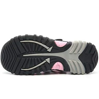 HOBIBEAR Girls Outdoor Closed-Toe Summer Sport Sandals-Grey/Pink - Image 6