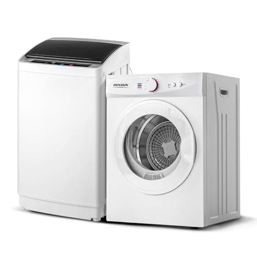 ROVSUN 1.8CuFt Portable Clothes Dryer and 17.8LBS Full-Automatic Washing Machine Set, Compact Laundry Washer and Dryer Combo Set with Stainless Steel Inner Tub, for Apartment, Dorms, Home - Image 1